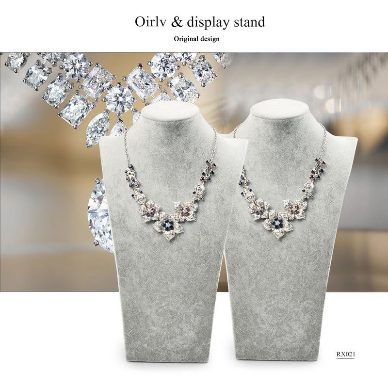 Oirlv Velvet 3-Dimensional Jewelry Stand Necklace Pendant Chain Jewelry Bust Display Holder (H13.39) - Image 2